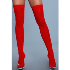 Opaque Nylon Thigh Highs - Red Opaque Nylon Thigh Highs - Red