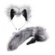 (image for) Grey Wolf Tail Anal Plug and Ears Set