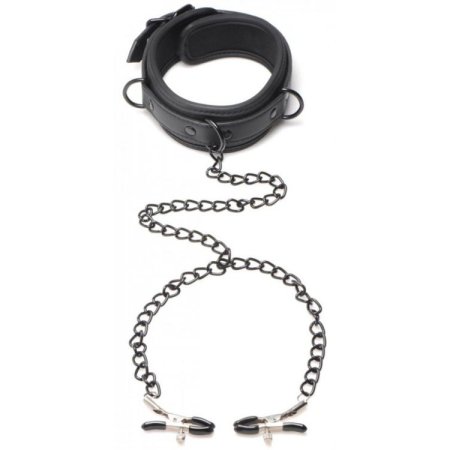 (image for) Collared Temptress Collar/Nipple Clamps