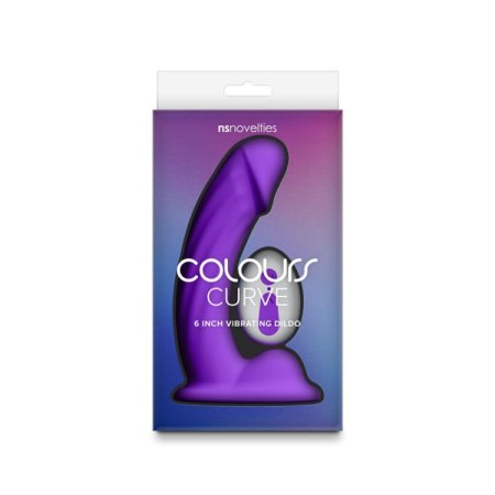 (image for) Colours - Curve - Vibrating w/ remote - 6" Dildo - Purple