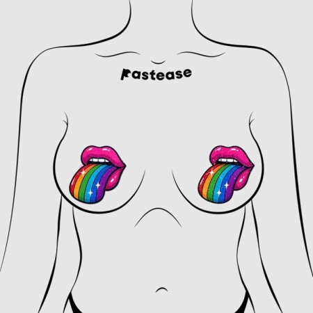 (image for) Taste the Rainbow Sparkling Tongue Out Pasties