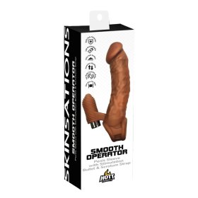 SKINSATIONS- SMOOTH OPERATOR- Penis Sleeve with Scrotum Strap. Multi-Speed Bullet. Rechargeable. SKINSATIONS- SMOOTH OPERATOR- Penis Sleeve with Scrotum Strap. Multi-Speed Bullet. Rechargeable.