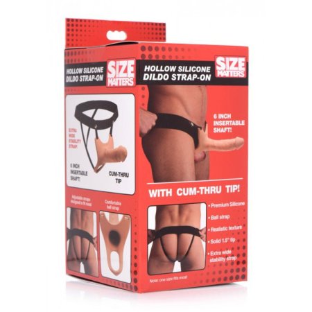 (image for) Hollow Silicone Dildo Strap-on - Flesh