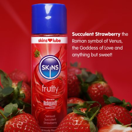 (image for) Skins Strawberry Water Based Lubricant 4.4 fl oz