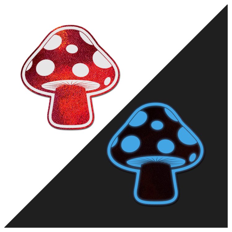 (image for) Glow-in-the-Dark Shroom Pasties - Red/Wh