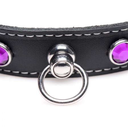 (image for) Royal Vixen Leather Choker Rhinestones