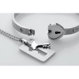 (image for) Cuffed Locking Bracelet and Key Necklace - Tungsten Steel