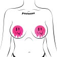 (image for) Neon Pink Melted Smiling Face Nipple Pasties