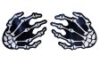 (image for) Boney Skeleton Hands Pasties - White/Blk