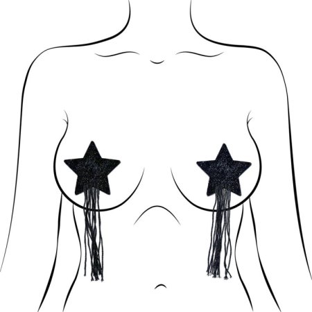 (image for) Black Sparkle Star w/ Long Fringe Tassle