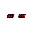 (image for) SLUT Earrings - Black & Red *