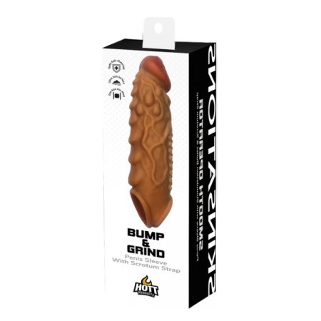 (image for) SKINSATIONS- BUMP & GRIND- Raised Bumps Penis Sleeve with Scrotum Strap