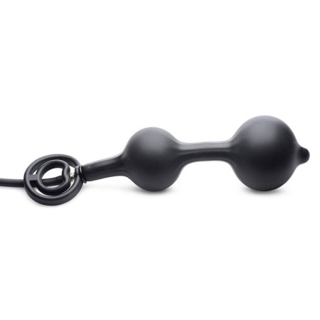(image for) Devils Rattle Inflatable Silicone Anal Plug with Cock and Ball Ring