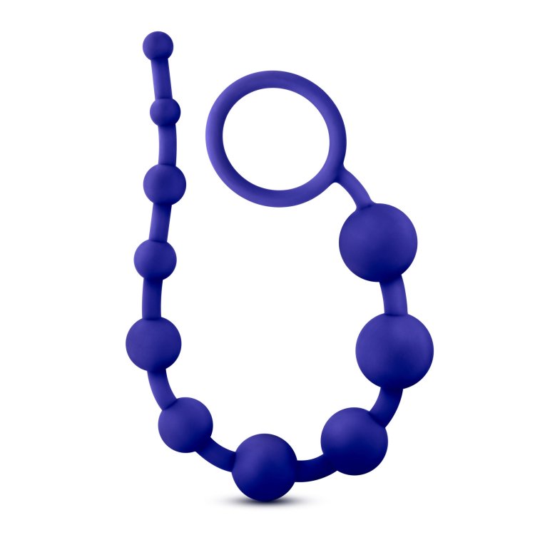 (image for) Luxe Silicone 10 Beads - Indigo Blue