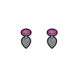 (image for) Gem Butt Plug Earrings - Pink/Silver *