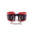 (image for) Leather Padded Ankle Cuffs Black/Red