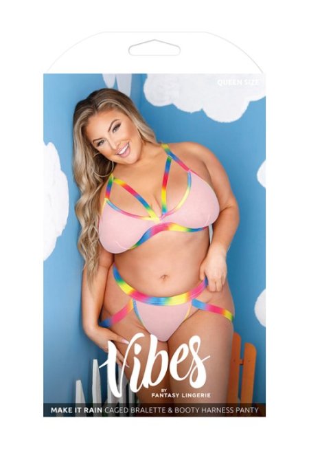 (image for) Make it Rain Caged Bralette & Booty Harness Panty