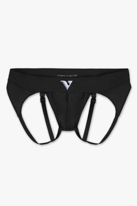 (image for) Mens Large - JockVStrap Sheer Briefs - Black