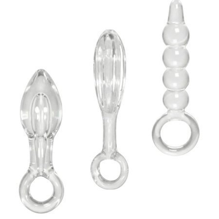 (image for) Halos of Pleasure – All Glass Anal Plug Trio