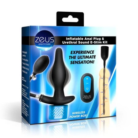 (image for) Inflatable Anal Plug & Urethral Sound E-Stim Kit w/remote
