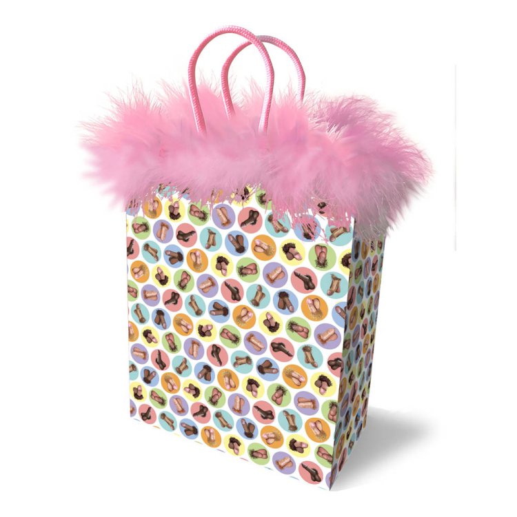 (image for) Dirty Penis Gift Bag with pink feathers