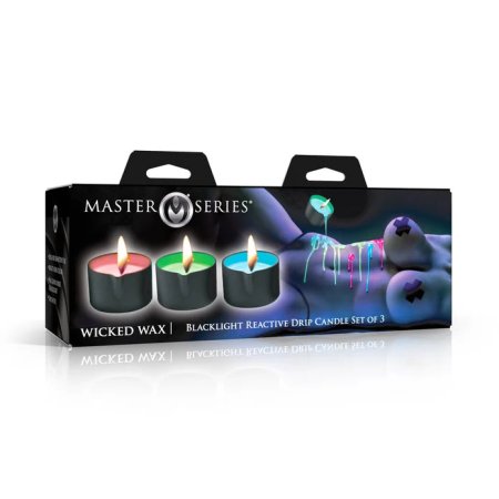 (image for) Wicked Wax Blacklight Reactive Drip Candle Set of 3