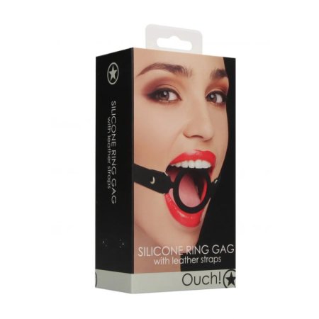 (image for) Ouch! Silicone RingGag w Leather Straps
