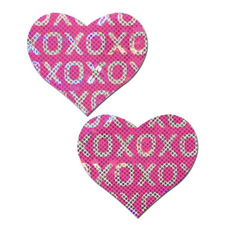 (image for) Shattered Glass Pink/Silver XO Heart