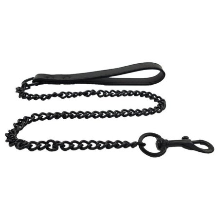 (image for) Leather Lead - Black with Black