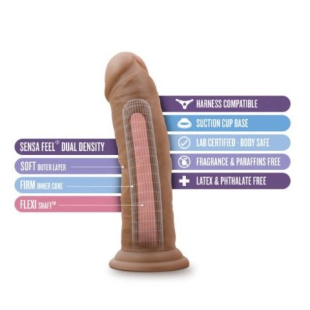 (image for) Au Naturel - 8" Dildo/Suction Cup -Mocha