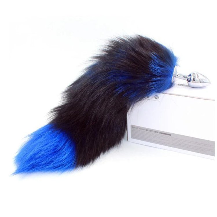 (image for) Real Fox Tail Plug - Small - Blue