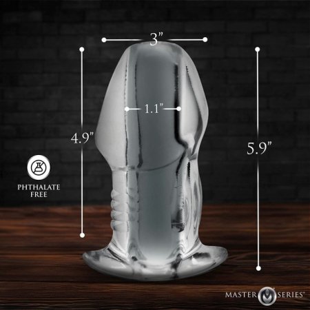 (image for) Dicked Clear Hollow Anal Plug - X-Large