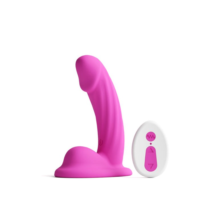(image for) Colours - Curve - Vibrating w/ remote - 5\" Dildo - Pink