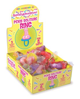 Candy Penis Solitaire Ring - Display of 30