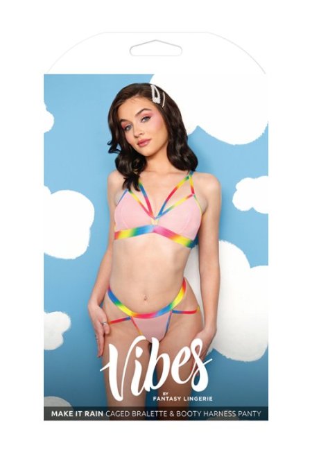 (image for) Make it Rain Caged Bralette & Booty Harness Panty