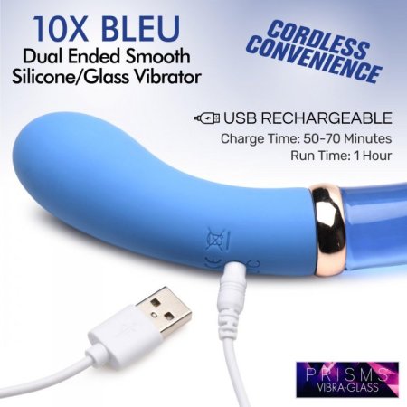 (image for) 10X Dual End G-Spot Silicone/Glass Vibe*