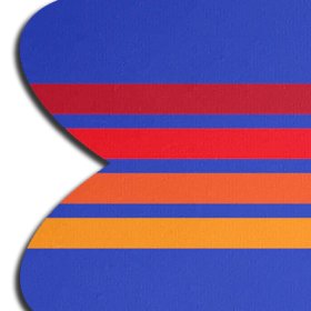 Vibrant Retro Stripes on Blue Petal Breast Pasties