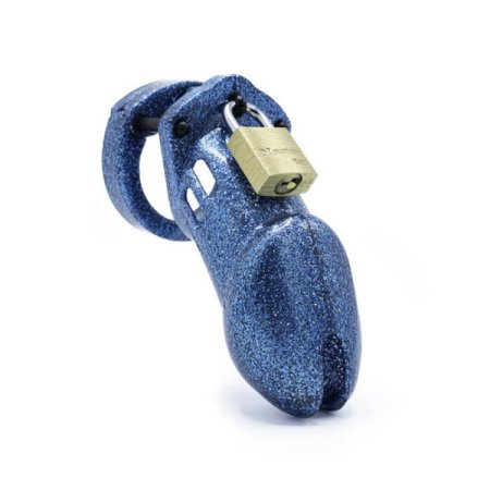 (image for) CB-6000 Cock Cage Chastity Kit - Blue Glitter
