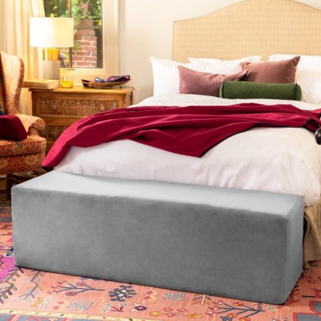 (image for) Aria Flip Chaise 18 Inch Wide - Convertible Sex Chair and Bed Bench, Grey