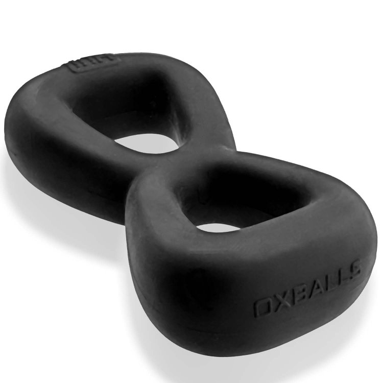 (image for) BOOMERANG double-ring cockring & nut-tugger BLACK FOG