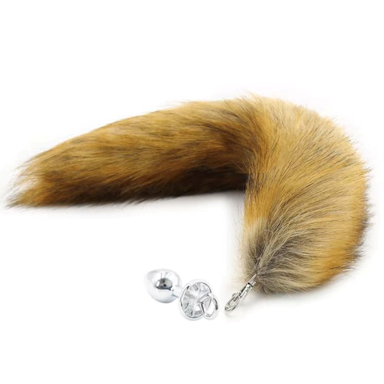 (image for) Faux Fox Tail w Detachable Plug - Medium - Brown