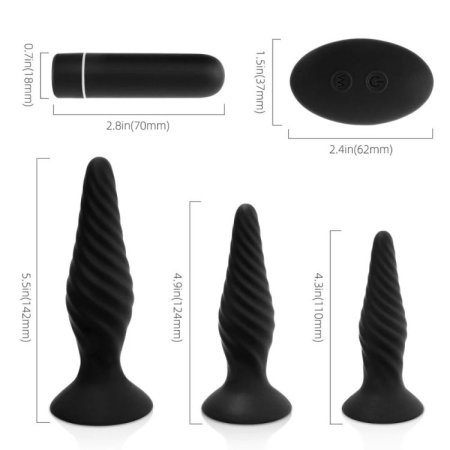 (image for) TESTER - Idris R/C Vibrating Anal Plug Set 5pc