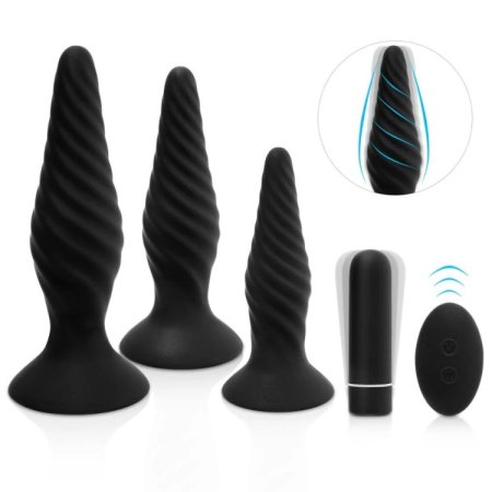 (image for) TESTER - Idris R/C Vibrating Anal Plug Set 5pc