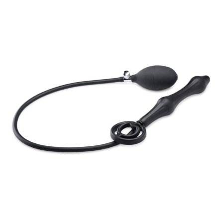(image for) Devils Rattle Inflatable Silicone Anal Plug with Cock and Ball Ring