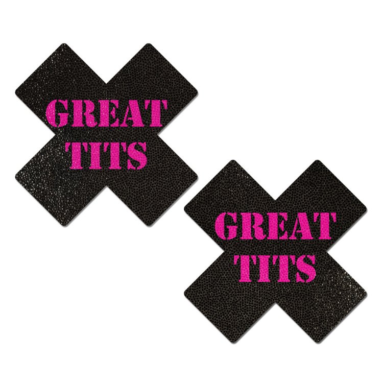 (image for) Black with Pink \'Great Tits\' Cross