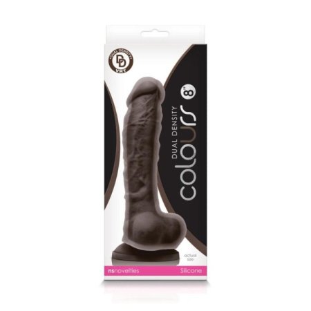 (image for) Colours Dual Density Dildo 8" - Dk Brown