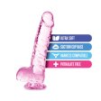 (image for) Naturally Yours - 6" Crystalline Dildo - Rose