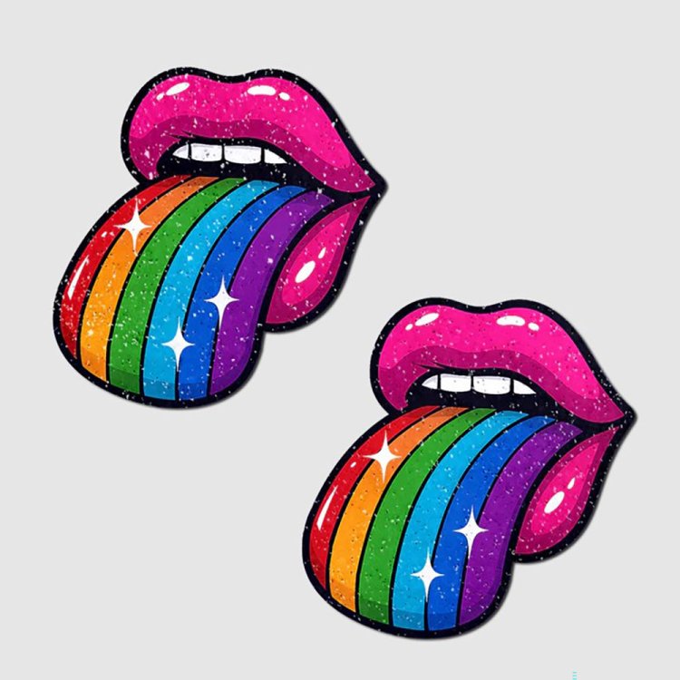 (image for) Taste the Rainbow Sparkling Tongue Out Pasties
