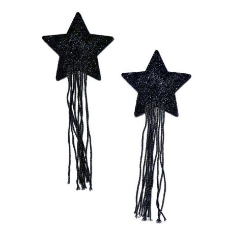 (image for) Black Sparkle Star w/ Long Fringe Tassle
