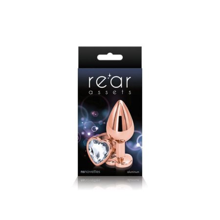(image for) Rear Assets Rose Gold Heart Med - Clear